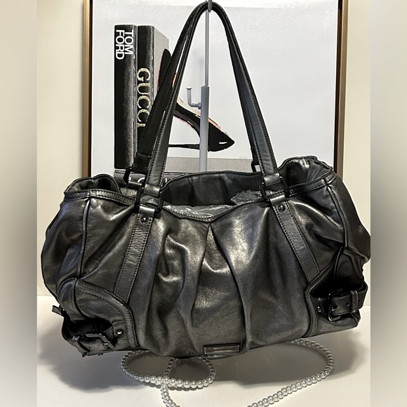 Burberry Silver Metallic Leather Should Bag Tote - Picture 1 of 15